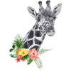 Giraffe with flowers