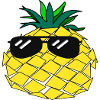 funny pineapple with sunglasses