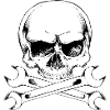 Screwdriver Mechanic Skull Logo