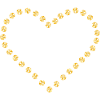 Diamond heart golden yellow contour