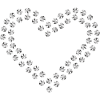 Diamond heart silver double contour