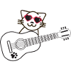 Cool cute kitty kat guitar - kat musiker