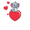 Eléphant bébé Sur coeur