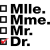 Mlle., Mme, Mr. Dr. Check!