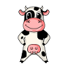 Cow Farmer Farming Illustration