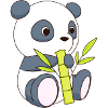 pandabär mit bambusstange