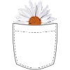 Poche poitrine avec fleur blanche