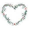 Heart Botany Flowers Customizable