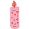 Candle with hearts