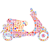 Motorroller angetrieben mit Blumen