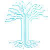 Blue circuit board tree