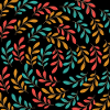 Leaves Pattern - Black Background