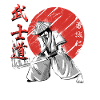 Samurai Bushido-Code Kanji-Krieger