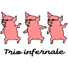 Trio infernale, three piglets