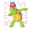turtle dabbing 4th of july