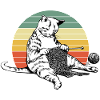 Mignon chat tricotant pyjama