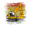 Bagger Baustelle Retro