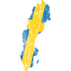 Sverige Svenske Flag Silhouette Travel