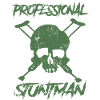 Professional Stuntman Skull with Crutches