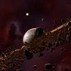 Asteroiden-Gürtel Sci-Fi Fantasy Rendering Bild