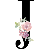 Letter J with flower vine