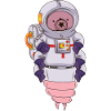 Cute bear in spacesuit