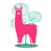 Cooles Alpaca / Lama im Wald