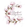 Magnolia circle illustration with inscription