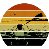 Sunset Paddler Silhouette
