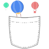 Poche poitrine avec des montgolfières