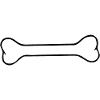 Dog Bone Silhouette Minimalistisk Sort Hvid