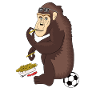 Chimpanzee with fries
