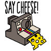 Say cheese funny hipster camera cartoon