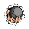 Boule hand with ball