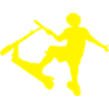 Stunt Scooter rider tricking YELLOW