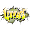 Lucas graffiti name yellow