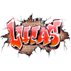 Lucas graffiti name red