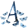 Letter A with butterflies