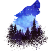 Wolf mit Waldhintergund