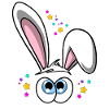 Lapin de Pâques avec des yeux drôles De Pâques
