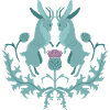 Jackalope Wolpertinger Rattle with Thistle
