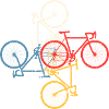 Buntes Fahrrad-Mosaik