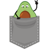 süße Avocado in einer Brust-Tasche