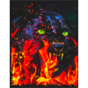 Schwarzer Panter im Feuer