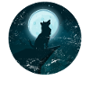 Vollmond Raubtier Geschenk Wolf