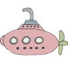 Playful submarine motif for children