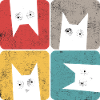 Fire skøre sorte katte ser doof