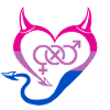 Teufelsherz Bisexuell mit Symbol