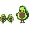 Cute Avocado Family Kids Gift