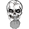 Bad Skull -Deathhead with message